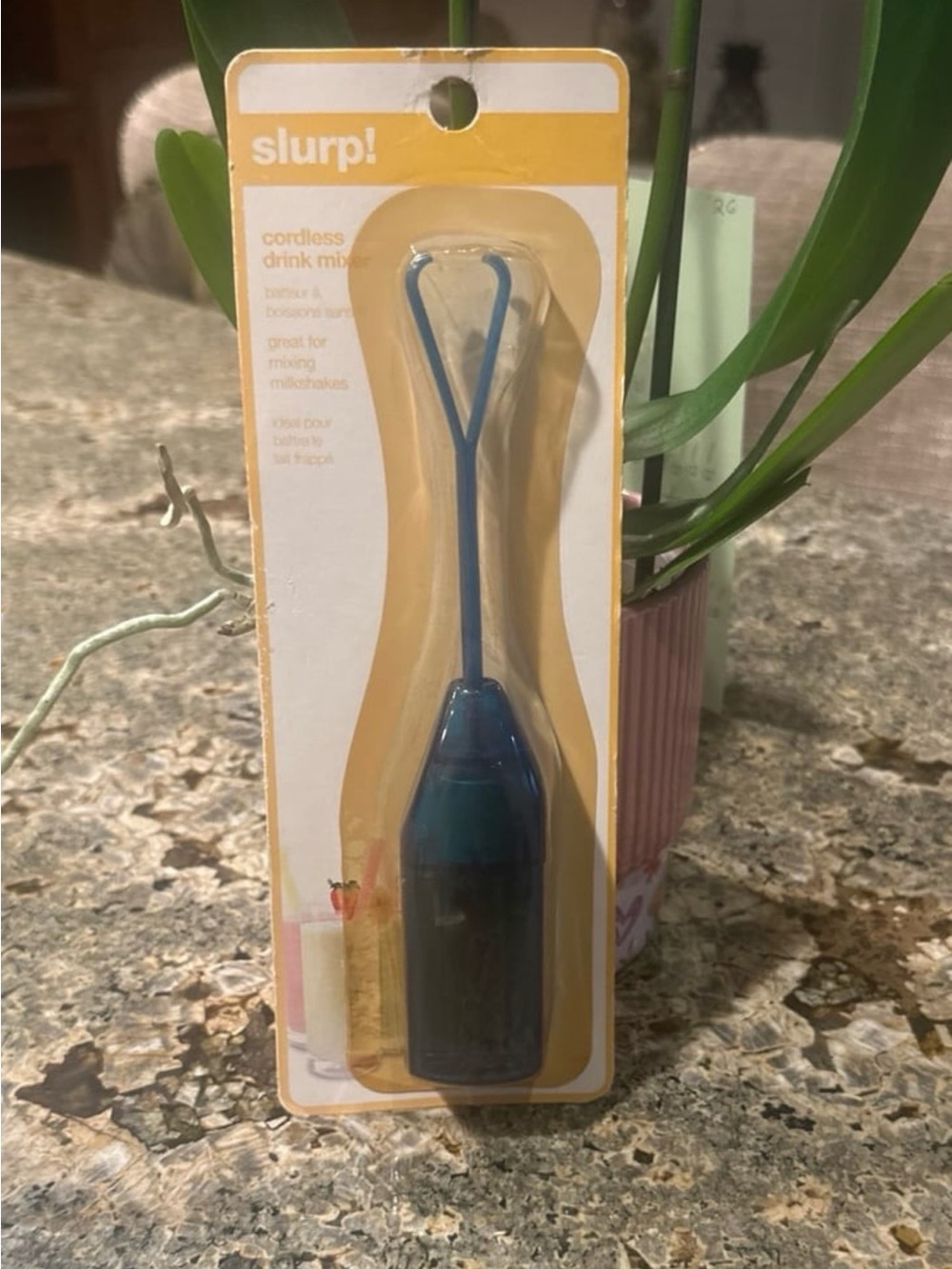 Slurp! Cordless Drink Mixer Handheld Milkshake Frother Battery Operated Blue NEW